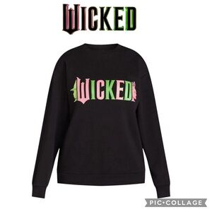 Universal Studios Women Wicked Black Graphic Sweatshirt Long Sleeves size XS